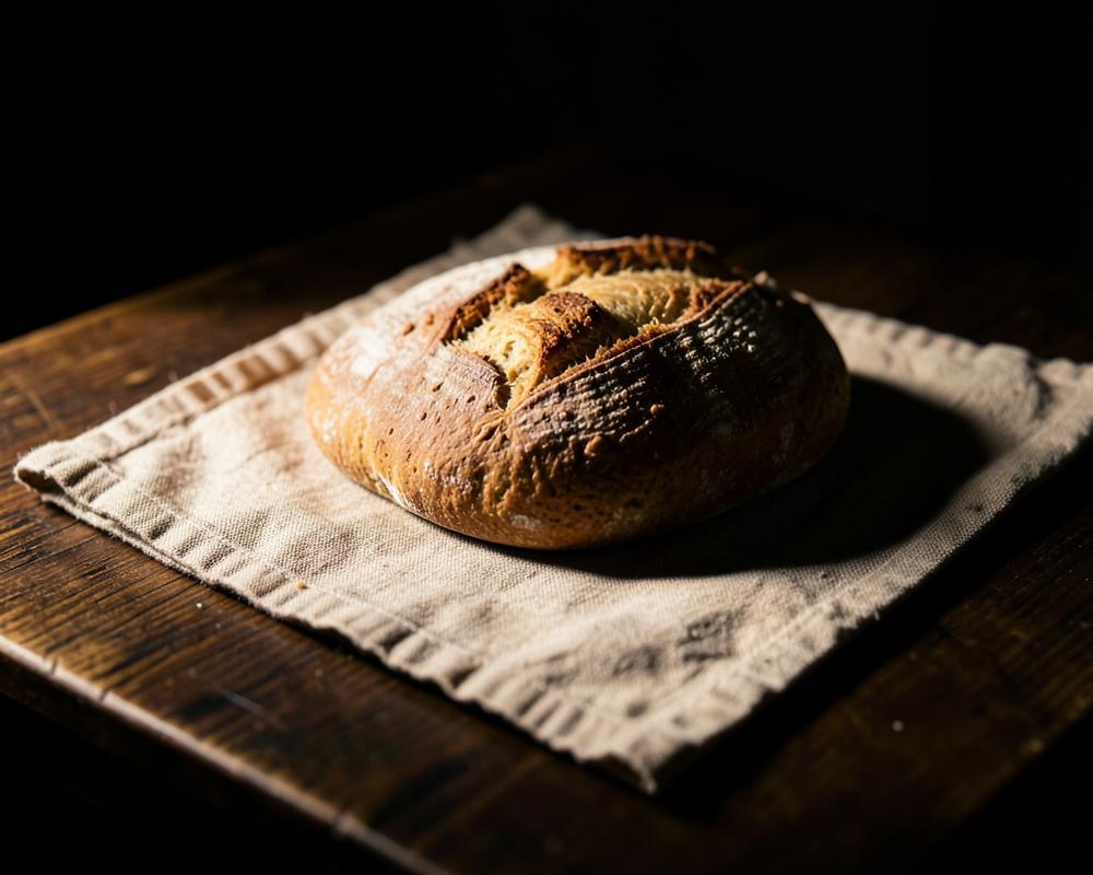 Communion bread on a linen cloth